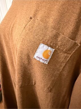 Carhartt Heavyweight Loose Fit K87 Short Sleeve Pocket Tee Heather Brown Men XL